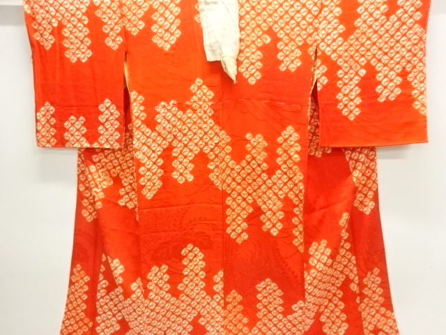 JAPANESE KIMONO / ANTIQUE JUBAN / SILK / MON KINSHA / SHIBORI / ABSTRACT